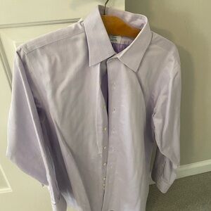 Brooks Brothers Purple Dress Shirt Elegant Cotton Blend